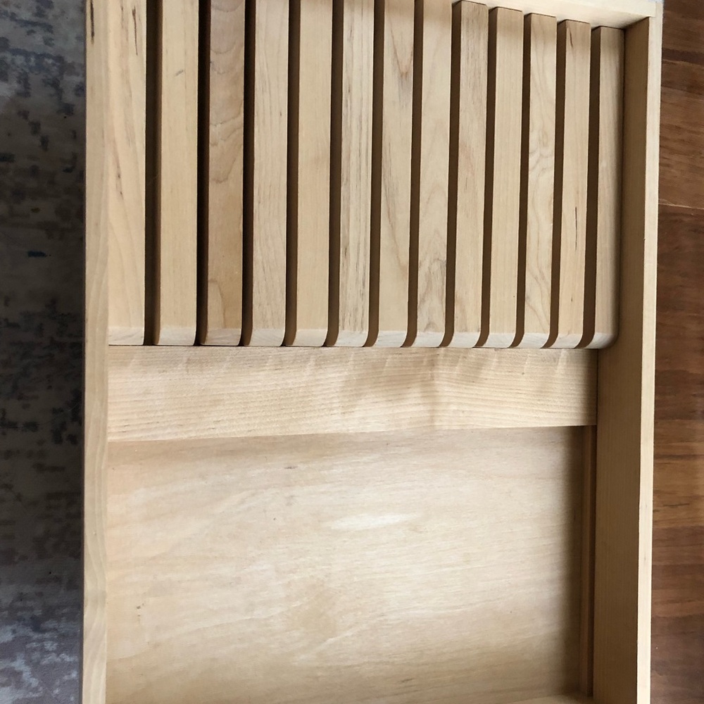 The Container Store Natural Wood Knife Block Organizer